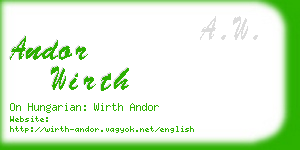 andor wirth business card